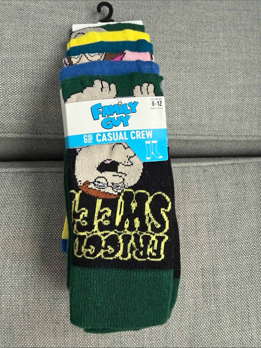 “Family Guy” Casual Crew Socks - Green/Black Multicolor